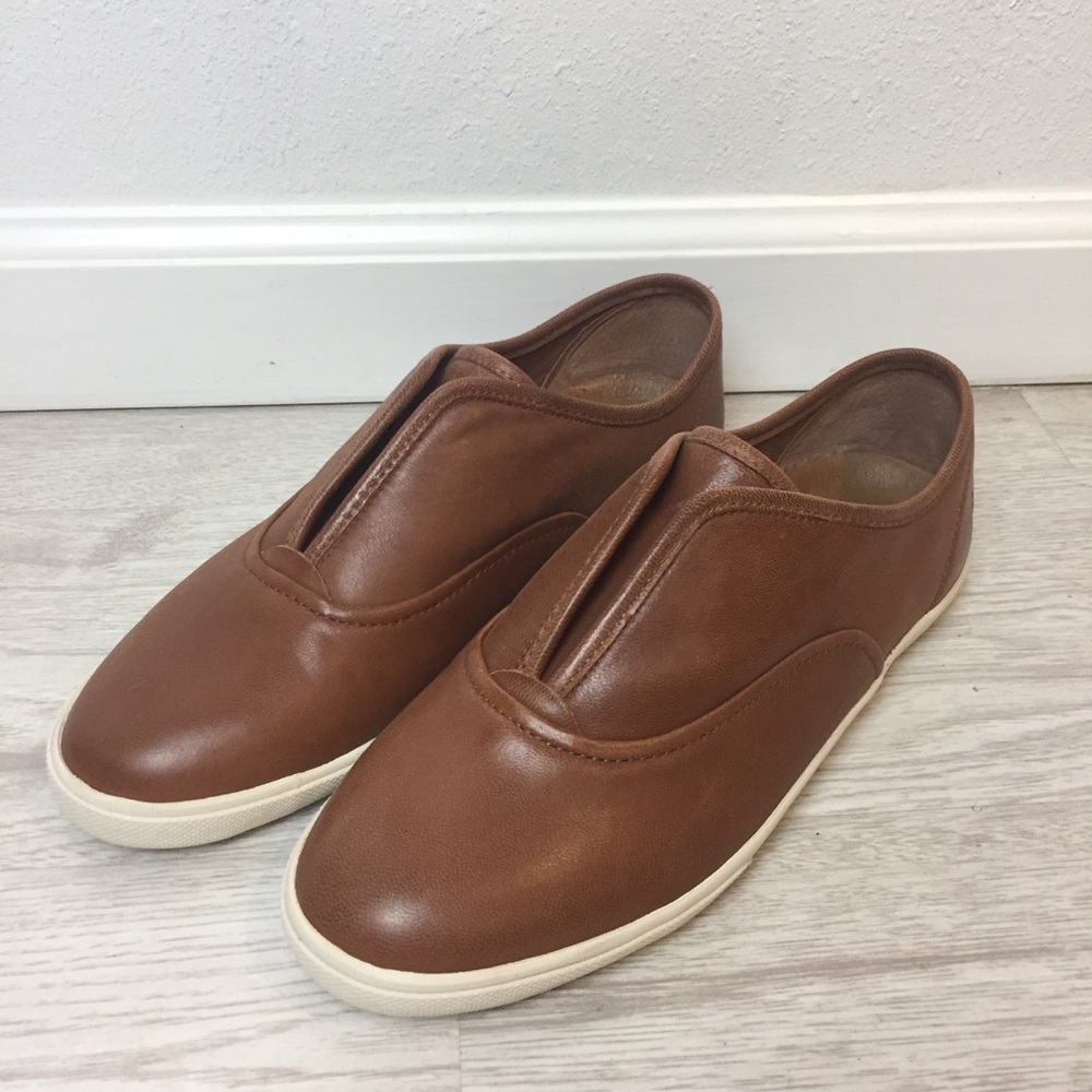 NWOB Frye Cognac Mindy Leather Slip On Sneaker 10